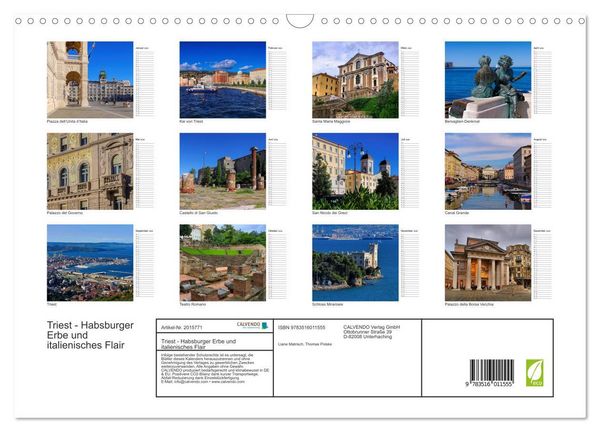 Produktbild: Triest - Habsburger Erbe und italienisches Flair (Wandkalender 2026 DIN A3 quer), CALVENDO Monatskalender