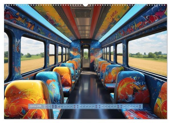 Produktbild: Graffiti Train (hochwertiger Premium Wandkalender 2026 DIN A2 quer), Kunstdruck in Hochglanz
