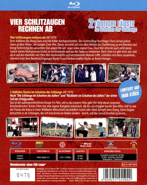 Produktbild: Vier Schlitzaugen rechnen ab / Zwei t&ouml;dliche F&auml;uste - Eastern Grindhouse Double Feature Vol. 2 - Limited Edition und durchnummeriert auf 1000 St&uuml;ck