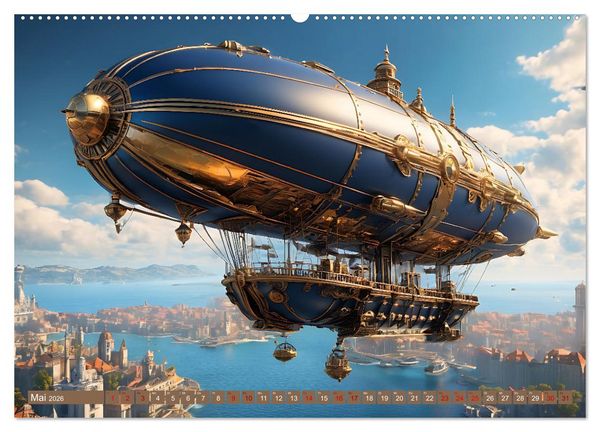Produktbild: Steampunk Flugmaschinen (Wandkalender 2026 DIN A2 quer), CALVENDO Monatskalender