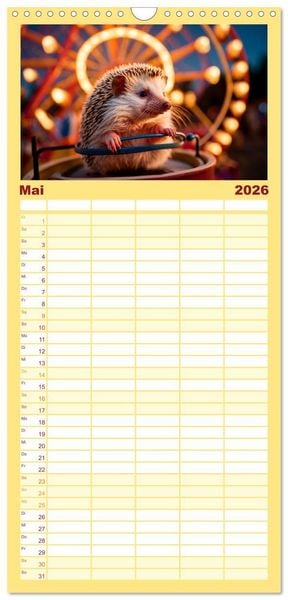 Produktbild: Familienplaner 2026 - Stachelstars mit 5 Spalten (Wandkalender, 21 x 45 cm) CALVENDO