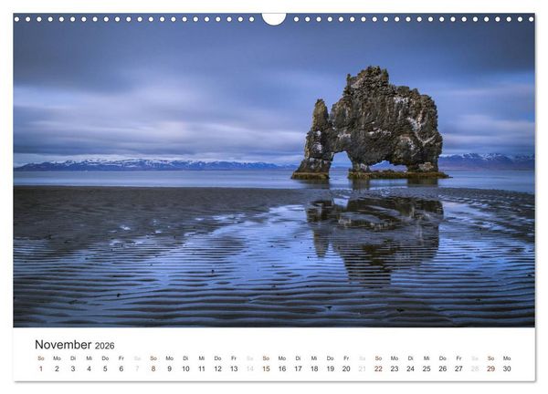 Produktbild: ISLAND 63&deg; - 66&deg; N / 13&deg; - 25&deg; W (Wandkalender 2026 DIN A3 quer), CALVENDO Monatskalender