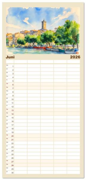 Produktbild: Familienplaner 2026 - Idylle im Latium mit 5 Spalten (Wandkalender, 21 x 45 cm) CALVENDO