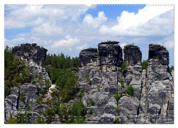 Produktbild: ElbsandSTEIN, kunstwerk der natur (hochwertiger Premium Wandkalender 2026 DIN A2 quer), Kunstdruck in Hochglanz