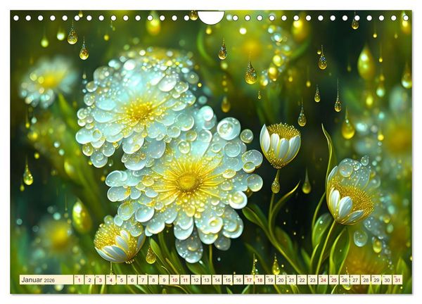 Produktbild: Lieblingsblumen mit goldenen Akzenten (Wandkalender 2026 DIN A4 quer), CALVENDO Monatskalender