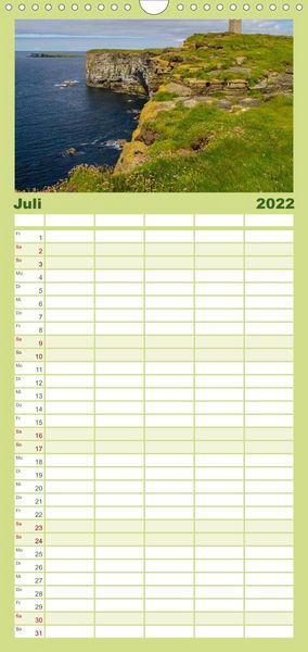 Produktbild: Familienplaner Die Orkneys - Schottlands n&ouml;rdliche Inseln (Wandkalender 2022 , 21 cm x 45 cm, hoch)