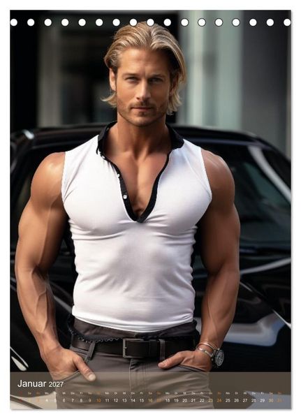 Produktbild: Hunks-nur f&uuml;r dich (Tischkalender 2027 DIN A5 hoch), CALVENDO Monatskalender