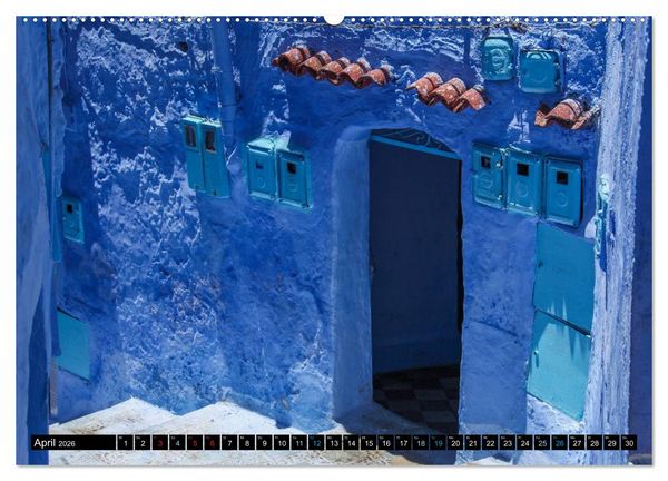 Produktbild: Chefchaouen - Sinfonie in Blau und Wei&szlig; (Wandkalender 2026 DIN A2 quer), CALVENDO Monatskalender