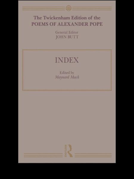 Produktbild: The Twickenham Edition of the Poems of Alexander Pope