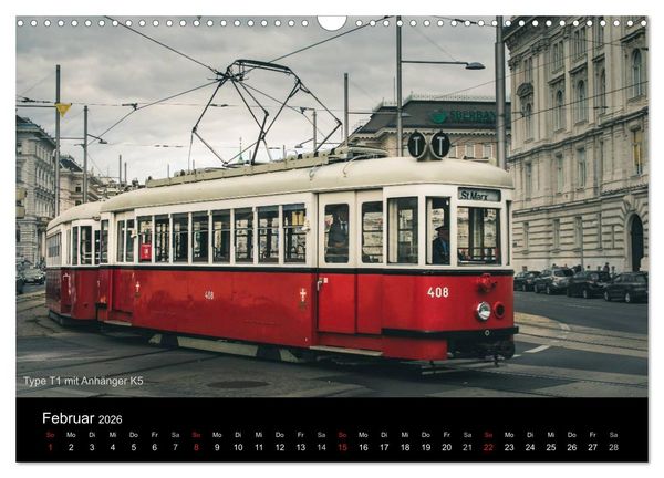 Produktbild: Historische Stra&szlig;enbahnen in Wien (Wandkalender 2026 DIN A3 quer), CALVENDO Monatskalender
