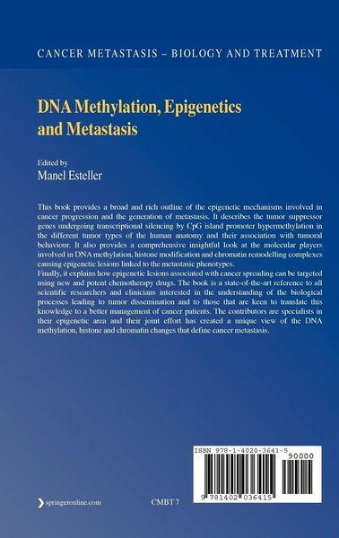 Produktbild: DNA Methylation, Epigenetics and Metastasis