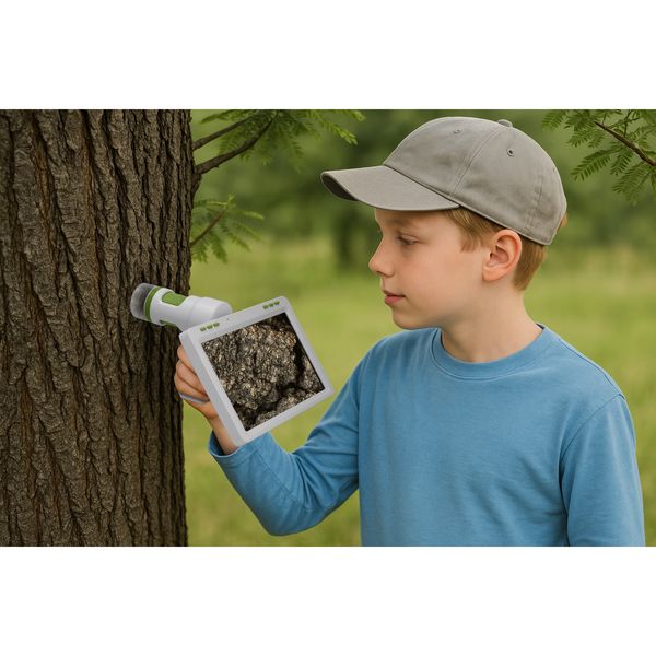 Produktbild: Breser Junior 16461 - Digitales Mikroskop und Handmikroskop mit 7-Bildschirm, von 10x bis 200x Vergr&ouml;&szlig;erung, Zubeh&ouml;r