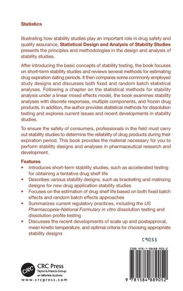 Produktbild: Statistical Design and Analysis of Stability Studies