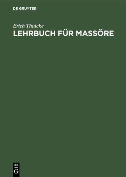 Produktbild: Lehrbuch f&uuml;r Mass&ouml;re
