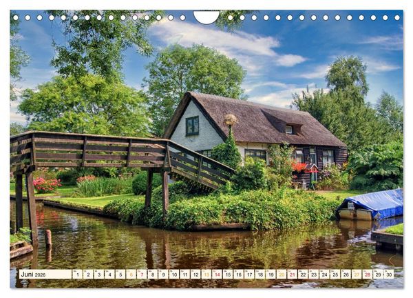 Produktbild: Reise durch die Niederlande - Giethoorn in der Provinz Overijssel (Wandkalender 2026 DIN A4 quer), CALVENDO Monatskalender