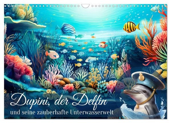 Dupini, der Delfin, und seine zauberhafte Unterwasserwelt (Wandkalender 2026 DIN A3 quer), CALVENDO Monatskalender