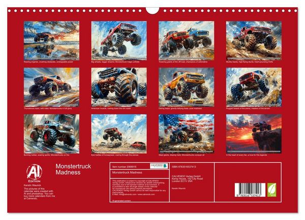 Produktbild: Monstertruck Madness (Wall Calendar 2026 DIN A3 landscape), CALVENDO 12 Month Wall Calendar