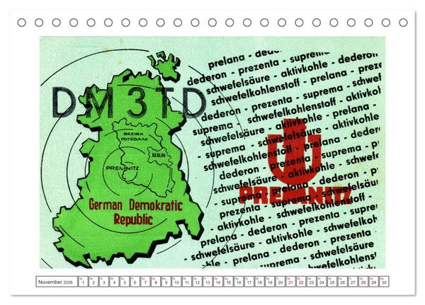 Produktbild: DDR Amateurfunk Historische Karten (Tischkalender 2026 DIN A5 quer), CALVENDO Monatskalender