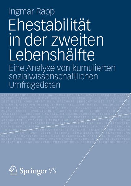 Ehestabilität in der zweiten Lebenshälfte, Taschenbuch von Ingmar Rapp, Springer Fachmedien Wiesbaden GmbH, 9783531197500