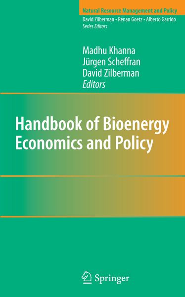 Produktbild: Handbook of Bioenergy Economics and Policy