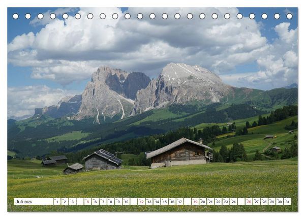 Produktbild: Seiser Alm Sommer (Tischkalender 2026 DIN A5 quer), CALVENDO Monatskalender
