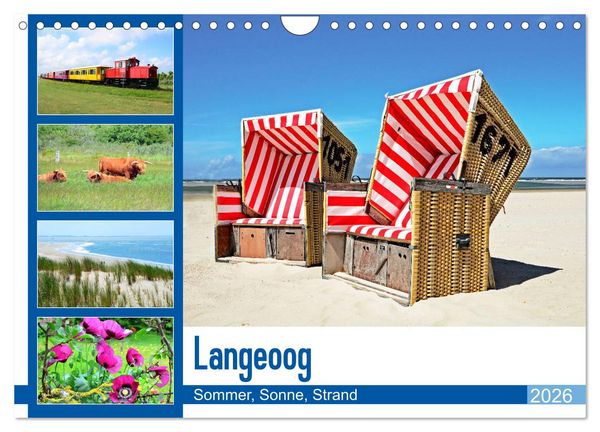 Produktbild: Langeoog - Sommer, Sonne, Strand (Wandkalender 2026 DIN A4 quer), CALVENDO Monatskalender