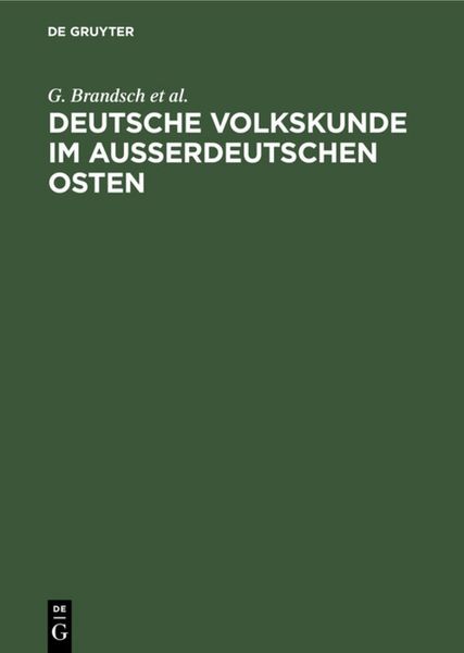 Produktbild: Deutsche Volkskunde im ausserdeutschen Osten