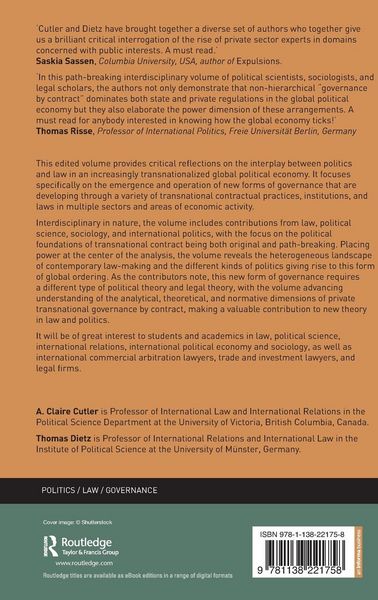 Produktbild: The Politics of Private Transnational Governance by Contract
