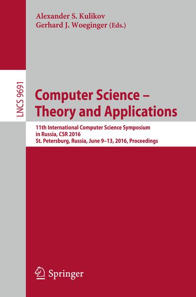 Produktbild: Computer Science &ndash; Theory and Applications