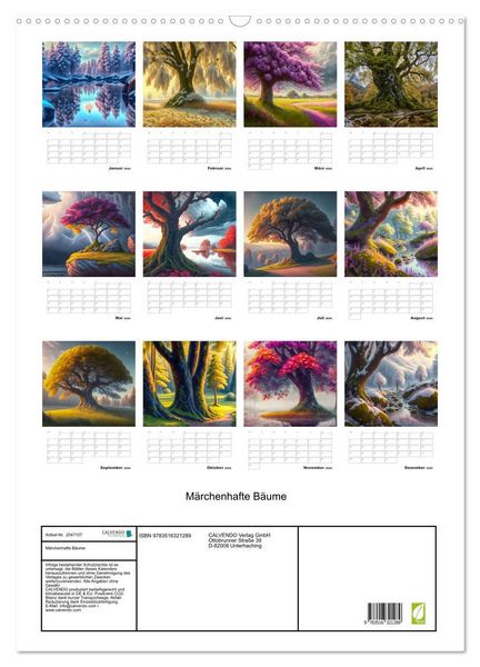Produktbild: M&auml;rchenhafte B&auml;ume (Wandkalender 2026 DIN A2 hoch), CALVENDO Monatskalender