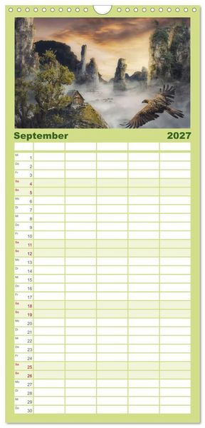 Produktbild: Familienplaner 2027 - Vom Zauber der Einsamkeit mit 5 Spalten (Wandkalender, 21 x 45 cm) CALVENDO
