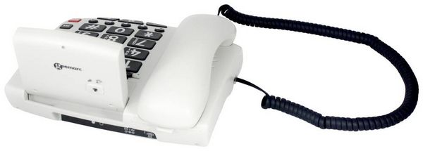 Produktbild: Geemarc Pack SERENTIES Schnurgebundenes Seniorentelefon Fallband-Sensor Beleuchtetes Display Wei&szlig;