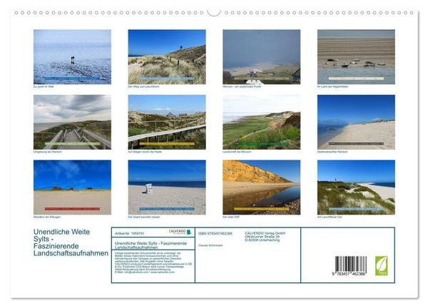 Produktbild: Unendliche Weite Sylts - Faszinierende Landschaftsaufnahmen (hochwertiger Premium Wandkalender 2026 DIN A2 quer), Kunstdruck in Hochglanz