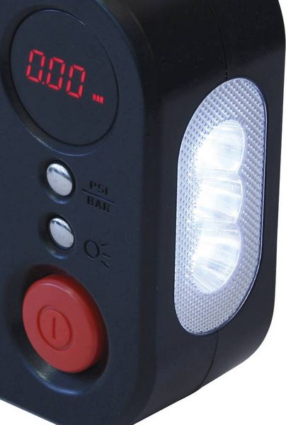 Produktbild: Dino KRAFTPAKET 136308 Kompressor 10.3 bar 12 V Adapter zum Betrieb per Kabel, Digitales Display, Kabelfach/-aufnahme, mit Arbeitslampe