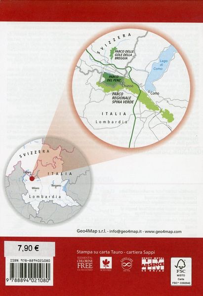 Produktbild: Carta escursionistica parchi senza confine. Spina Verde, par