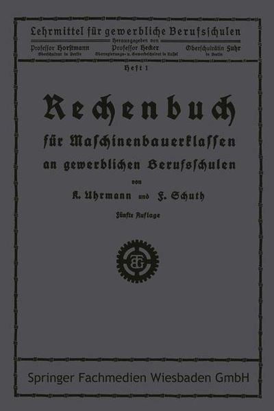 Produktbild: Rechenbuch f&uuml;r Maschinenbauerklassen an gewerblichen Berufsschulen