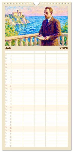 Produktbild: Familienplaner 2026 - Rainer Maria Rilke. Sein Leben, seine Werke mit 5 Spalten (Wandkalender, 21 x 45 cm) CALVENDO
