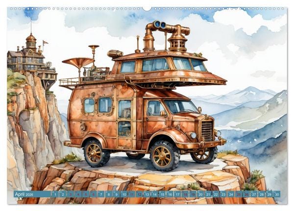 Produktbild: Steampunk Wohnmobile (Wandkalender 2026 DIN A2 quer), CALVENDO Monatskalender