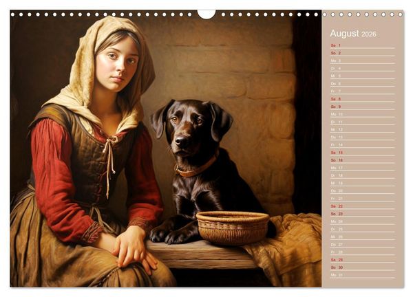 Produktbild: Dame mit Hund (Wandkalender 2026 DIN A3 quer), CALVENDO Monatskalender