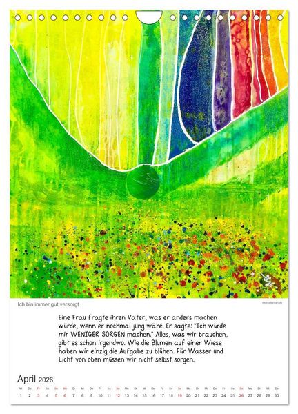 Produktbild: Motivation-Art Herzensw&uuml;nsche (Wandkalender 2026 DIN A4 hoch), CALVENDO Monatskalender