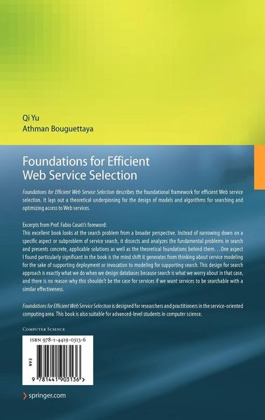 Produktbild: Foundations for Efficient Web Service Selection