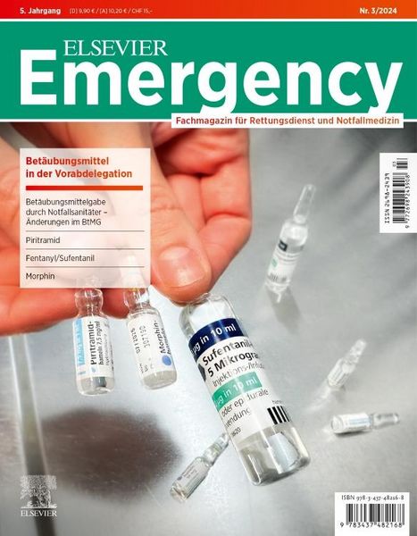 Produktbild: ELSEVIER Emergency. Bet&auml;ubungsmittel in der Vorabdelegation. 3/2024: Fachmagazin f&uuml;r Rettungsdienst und Notfallmedizin