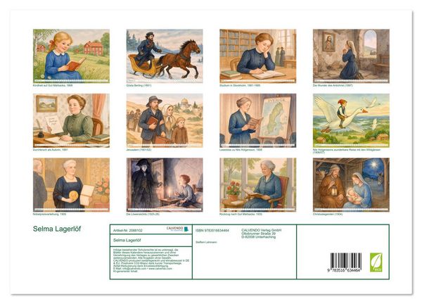 Produktbild: Selma Lagerl&ouml;f (hochwertiger Premium Wandkalender 2026 DIN A2 quer), Kunstdruck in Hochglanz