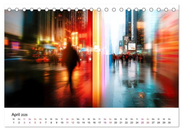 Produktbild: Stadt Lichter (Tischkalender 2026 DIN A5 quer), CALVENDO Monatskalender