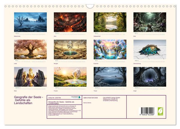 Produktbild: Geografie der Seele - Gef&uuml;hle als Landschaften (Wandkalender 2027 DIN A3 quer), CALVENDO Monatskalender