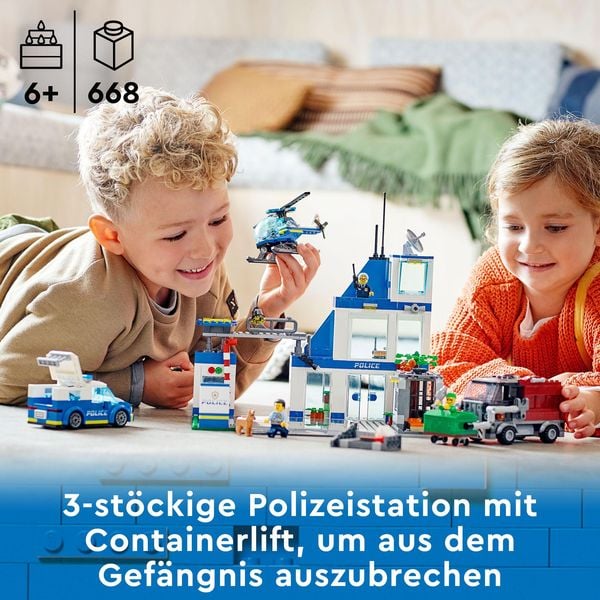 LEGO City 60316 Polizeistation mit Polizeiauto, Polizei-Spielzeug
