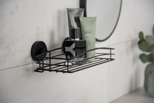 Produktbild: Mod. Vacuum-Loc&reg; Wandablage Schwarz, Befestigen ohne bohren