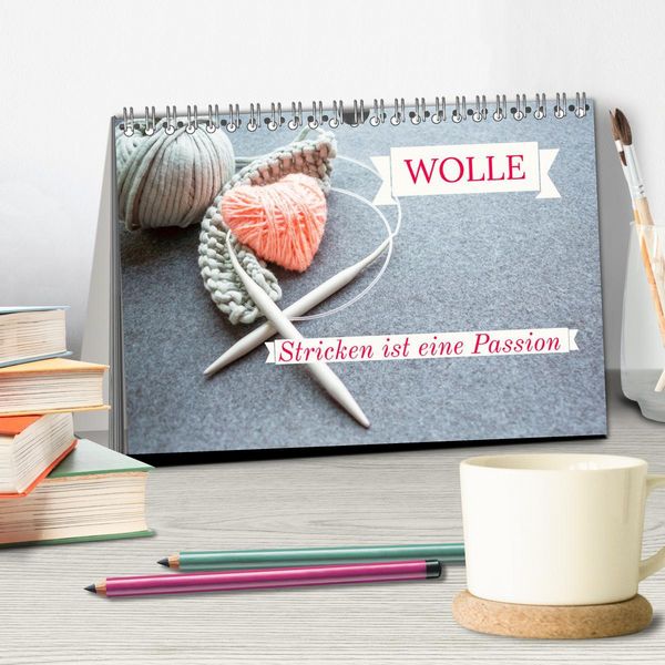 Produktbild: WOLLE Stricken ist eine Passion (Tischkalender 2026 DIN A5 quer), CALVENDO Monatskalender