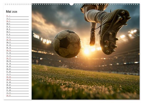 Produktbild: Fu&szlig;ball Kalender - Das Spiel unseres Lebens (hochwertiger Premium Wandkalender 2026 DIN A2 quer), Kunstdruck in Hochglanz