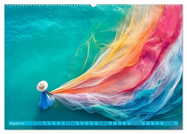 Produktbild: Netzpoesie: Ein Jahr in Farben (Wandkalender 2026 DIN A2 quer), CALVENDO Monatskalender